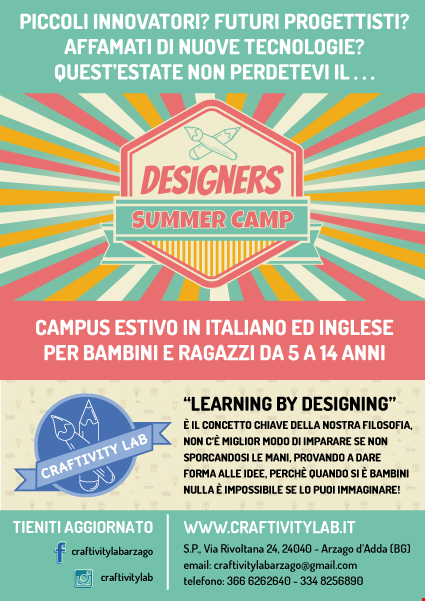 Designers Summer Camp 2018 - Craftivity Lab Arzago d'Adda