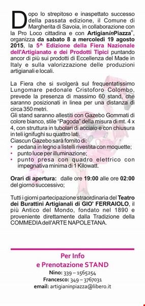 Fiera Nazionale dell'Artigianato e dei Prodotti Tipici Margherita di Savoia