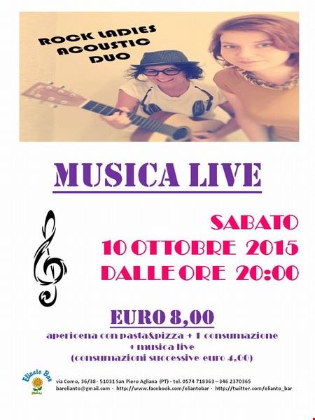 Apericena + musica live con Rock Ladies Acoustic Duo Agliana