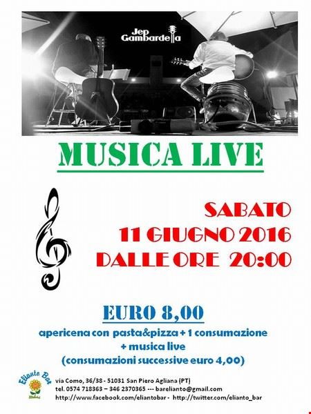 Apericena + musica live con i Jep Gambardella Acoustic Duo Agliana