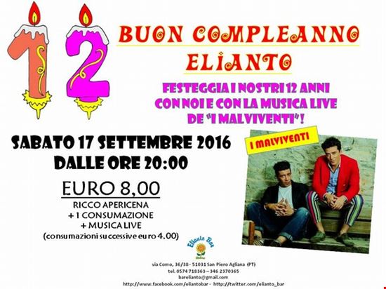 Apericena + musica live con I MalViventi Agliana