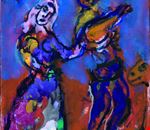 Chagall Musicien et danseuse, 1965, 27x19,3 cmyk Stampa Chagall Musicien et danseuse, 1965, 27x19,3 cmyk Stampa