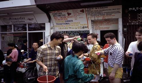 Songkran water pouring, Chiang Mai