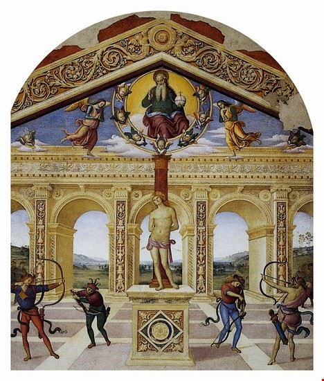 Il martirio di San Sebastiano del Perugino - Pubblico Dominio