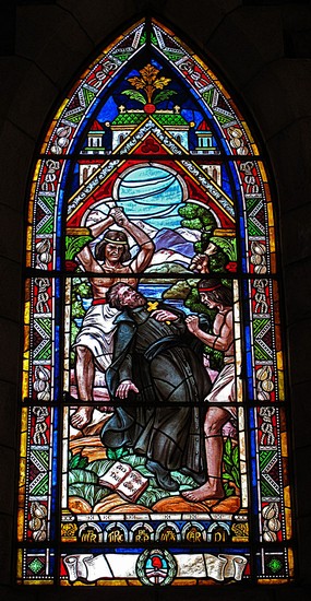Cattedrale di Bariloche - Vetrata del martirio di padre Nicolas Mascardi
