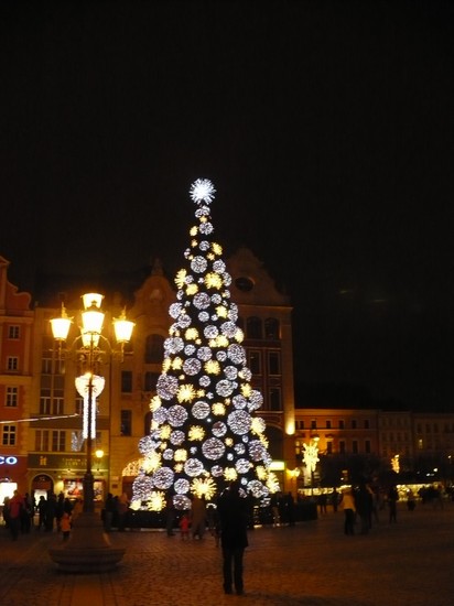 Centro storico di Wroclaw d'inverno