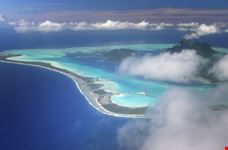 bora bora aerial view of island
