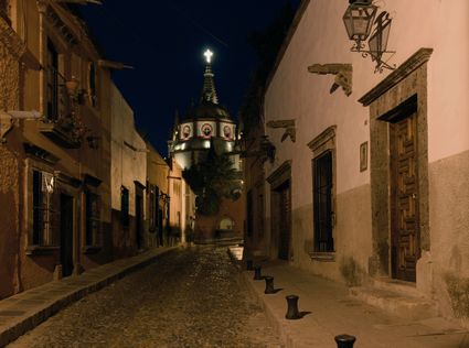 Evening on a cobblestone street