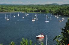 Boats moored at Shelburn Bay