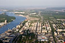 Aerial view of downtown savannah