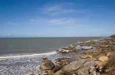 A rocky shoreline