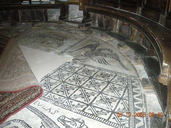 un particolare dell'antico mosaico