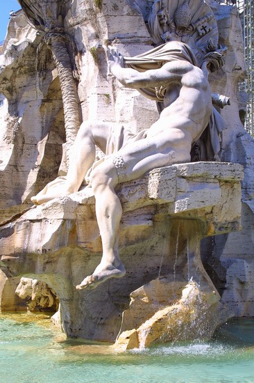 Particolare della Fontana dei Fiumi del Bernini