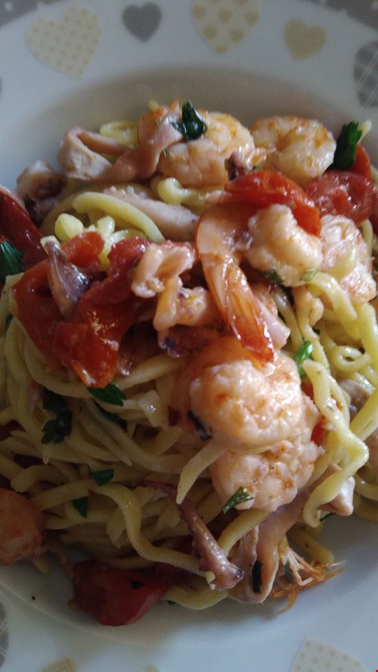 Cose buone Pasta fresca con ottani e mazzancolle  