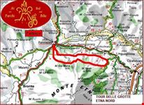 itinerario del tour delle grotte Etna Nord