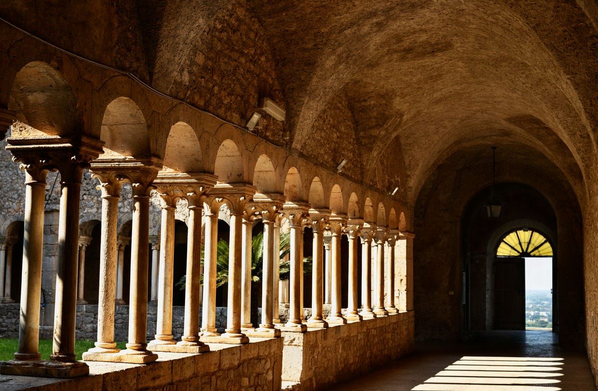 Lazio, l'abbazia che custodisce i segreti dei Templari e un chiostro da sogno