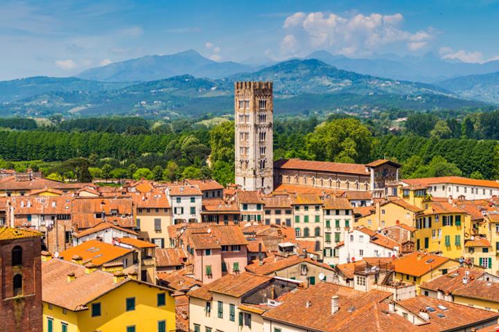 Lucca paese e torre sullo sfondo