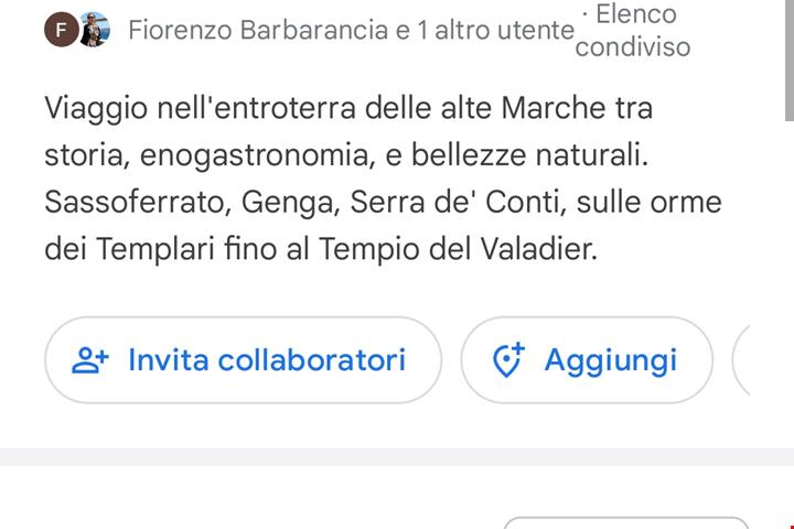 Alla scoperta dell'entroterra marchigiano: un viaggio tra storia, arte, fede ed enogastronomia - l'elenco dei luoghi su Google Maps