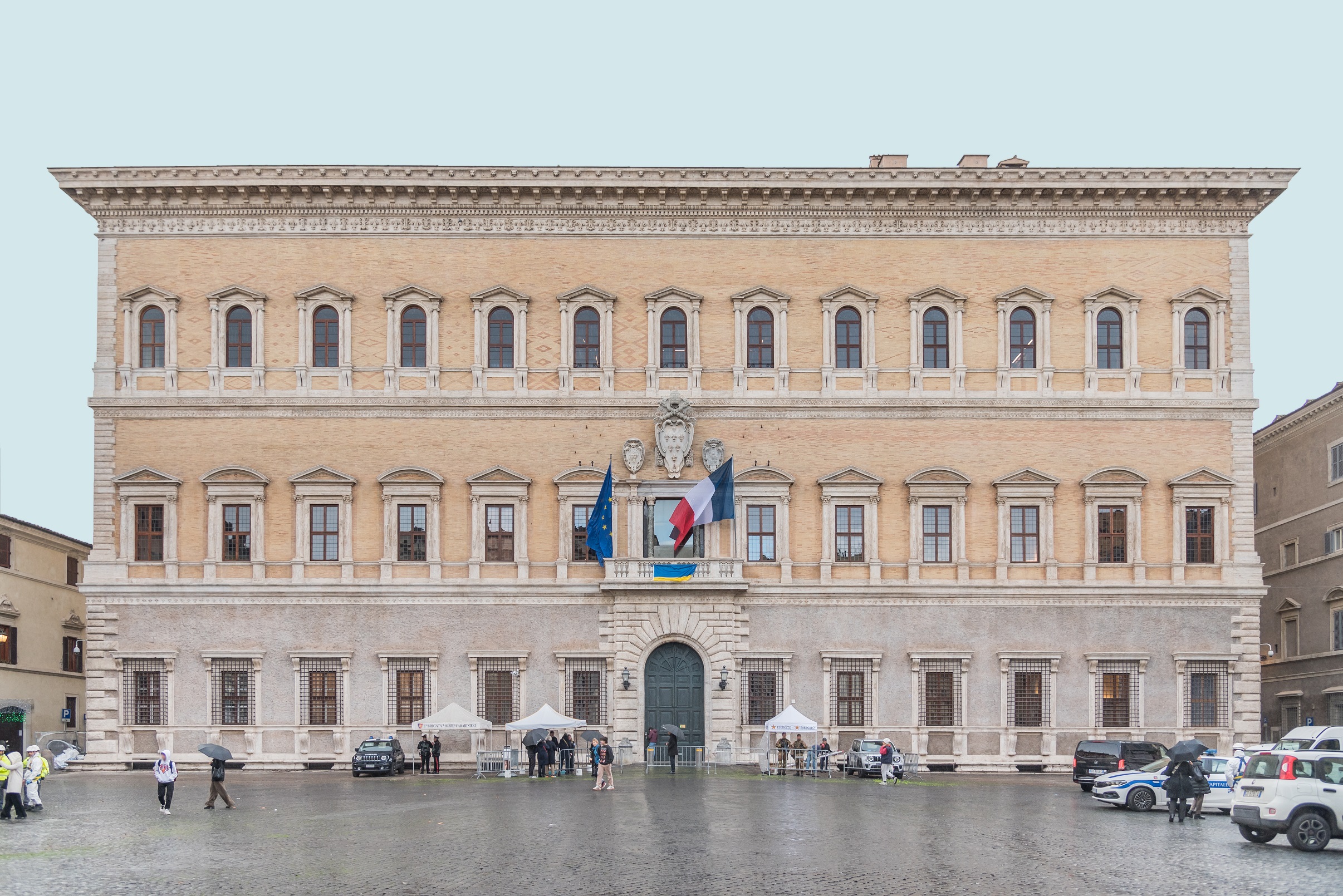 Palais Farnèse Façade restaurée.Palazzo Farnese Facciata restaurata ©Ambasciata di Francia in Italia_Denise Rosato