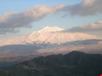 Una splendida veduta dell'Etna a primavera