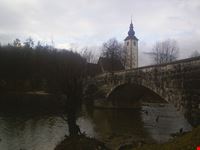 bled the church and the bridge at ribcev laz
