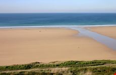 Looking down from the cliffs