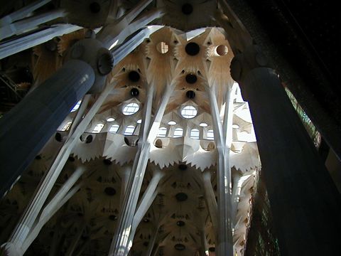 barcelone sagrada familia vue interne