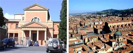 La chiesa dell'Osservanza e la vista di Bologna dai colli