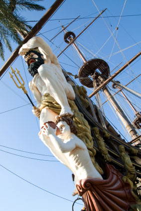 Particolare del Galeone dei Pirati del film Hook. Capitan Uncino