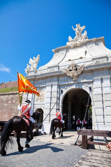Ceremonial of changing the guard at Alba Carolina Fortress