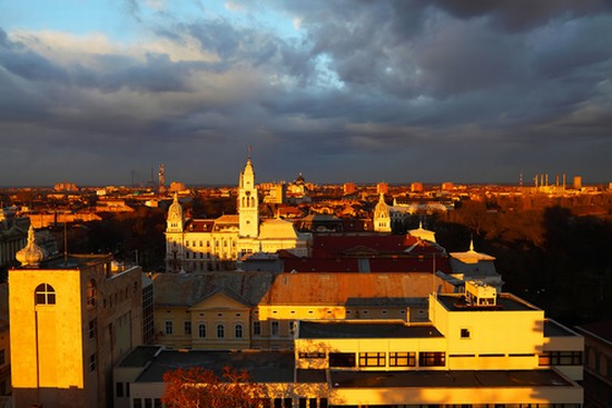 Sunset color over Arad Town