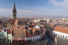 Aerial view of cityscape Sibiu