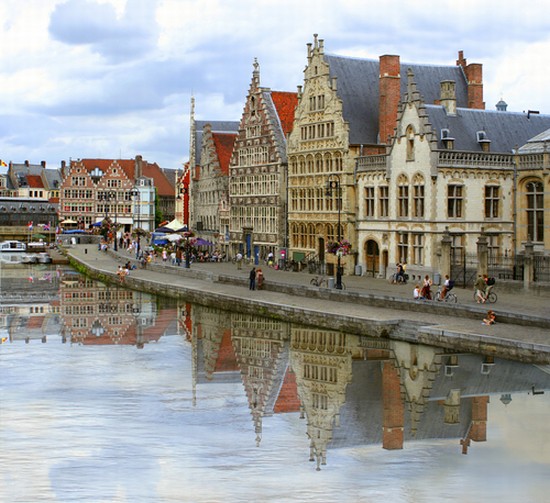 Architecture along a canal in Ghent