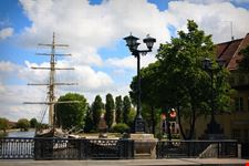 Sailboat moored at Klaipeda city