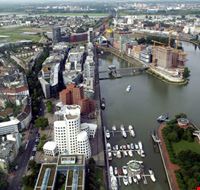 dusseldorf veduta aerea del mediahafen di dusseldorf dusseldorf veduta aerea del mediahafen di dusseldorf