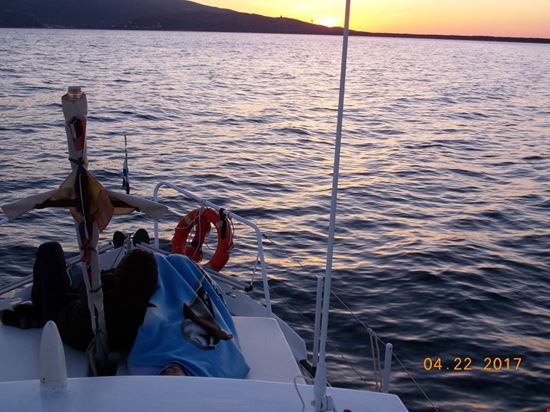 Monte argentario al tramonto Dalla barca Sirius  