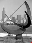chicago sonnenuhr  und skyline chicagos