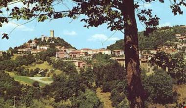 Veduta del centro abitato e sullo sfondo il Castello Veduta del centro abitato e sullo sfondo il Castello