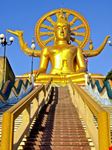koh samui goldener buddha im kunaim-tempel
