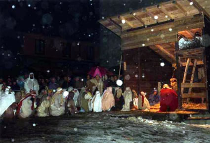 Presepe vivente sotto la neve