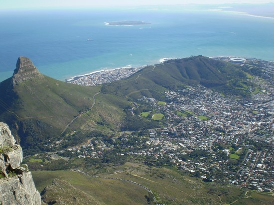 Robben Island vista dalla Table Mountain