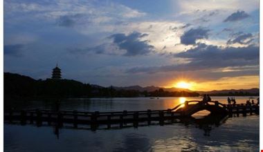 hangzhou westsee sonnenuntergang hangzhou westsee sonnenuntergang
