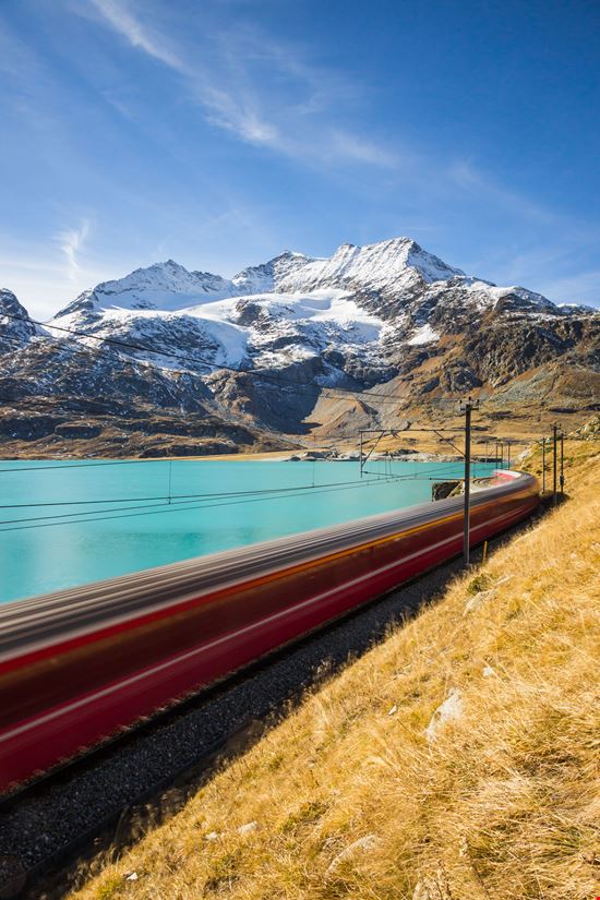 Trenino Rosso del Bernina Il viaggio in treno più belle delle Alpi stock.adobe.com 