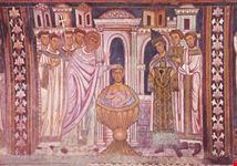 roma basilica ss quattro coronati san silvestro battezza costantino con
