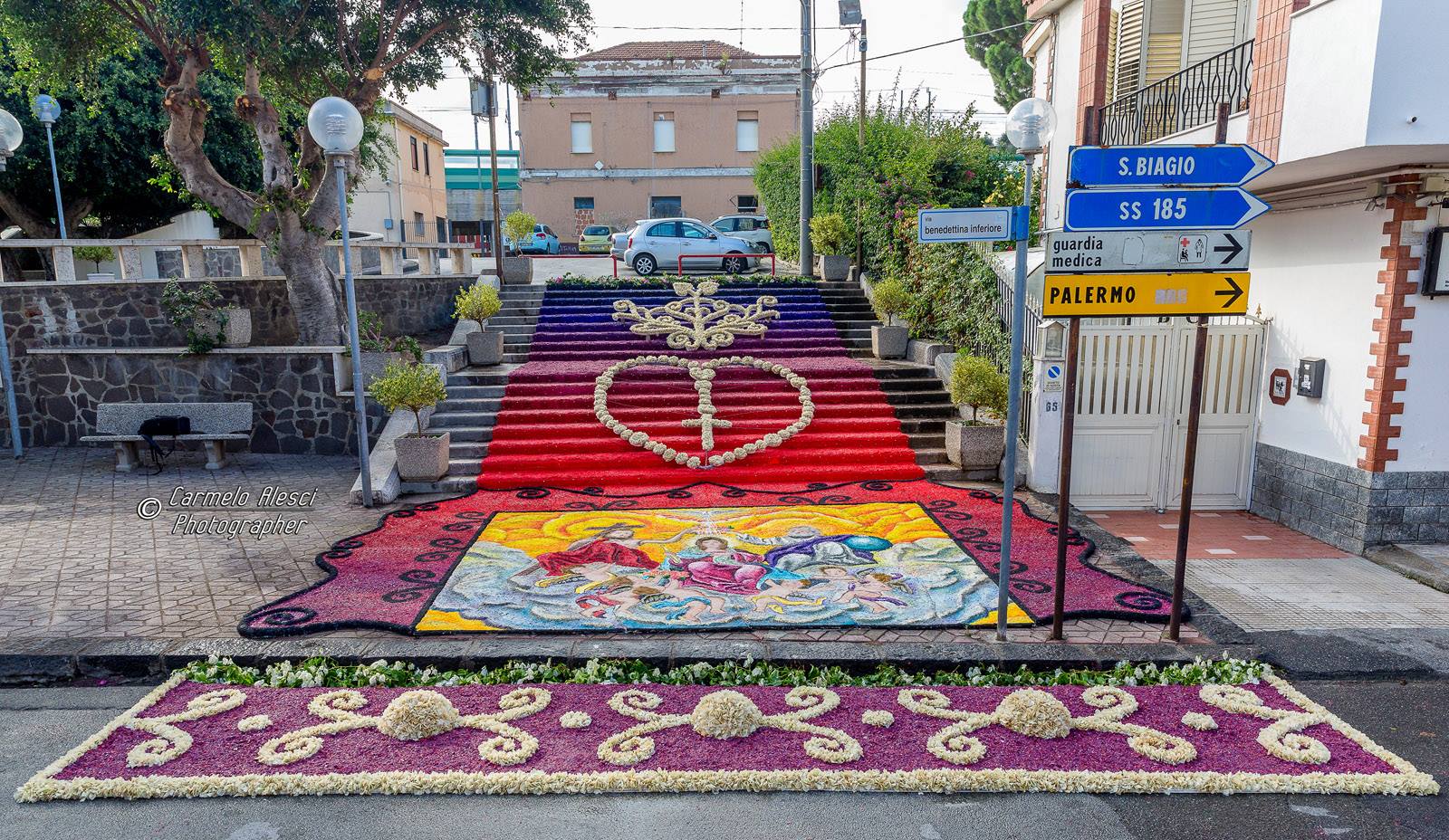 infiorata scalinata Terme Vigliatore 2018