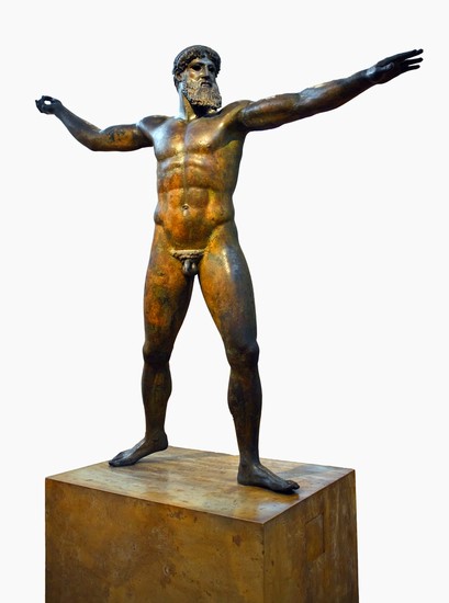 Statua di bronzo raffigurante Poseidone
