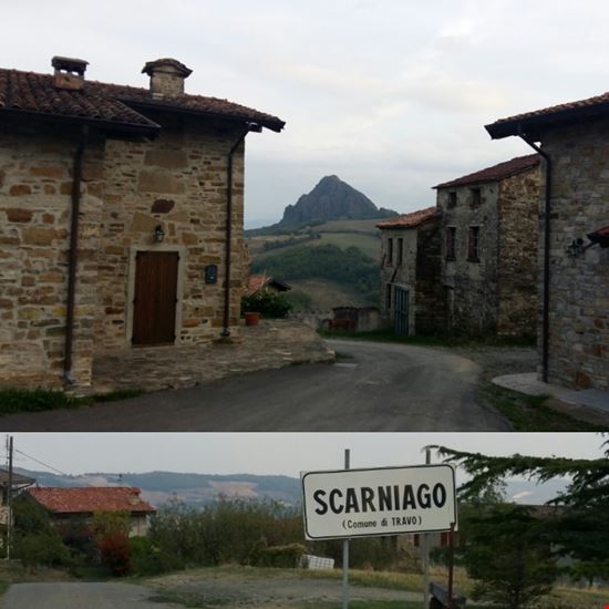 La PIETRA PARCELLARA vista da SCARNIAGO di TRAVO (PC) La bellissima Pietra in Ofiolite che si erge a monte della valle di Bobbiano nel Comune di Travo in confine col Comune di Bobbio - vista dalla splendida località SCARNIAGO di TRAVO (PC)  