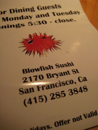 Blowfish Sushi San Francisco jwalsh - Creative Commons jwalsh