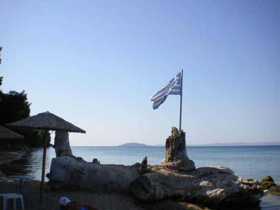 Bellissima simbolo della Grecia ad Elia Beach