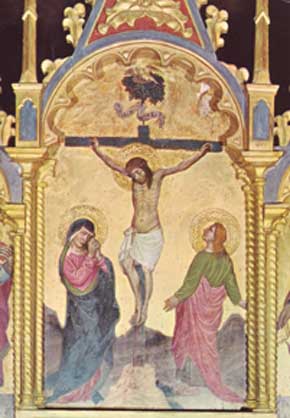 Crocefissione (particolare del polittico di Lambertini, sec. XV)